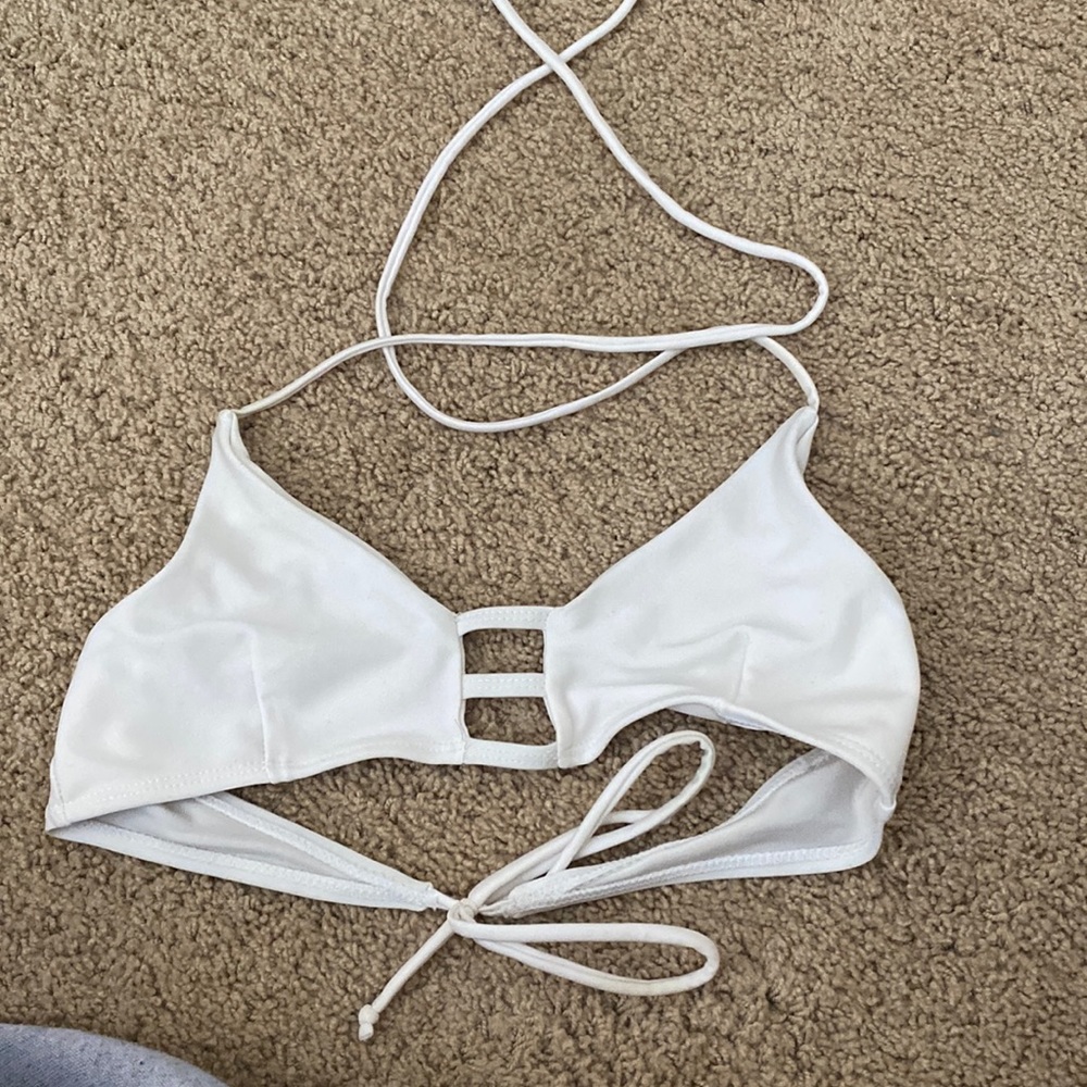 white bikini top